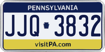 PA license plate JJQ3832