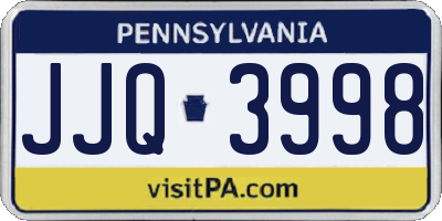 PA license plate JJQ3998