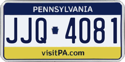 PA license plate JJQ4081