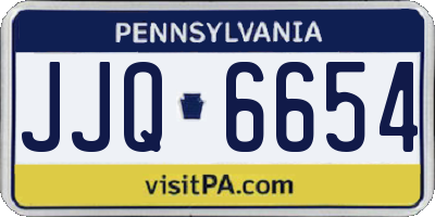 PA license plate JJQ6654