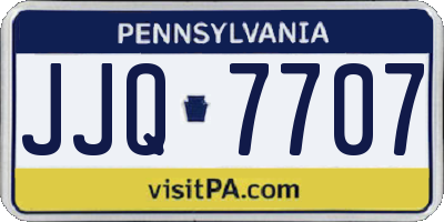PA license plate JJQ7707