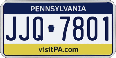 PA license plate JJQ7801