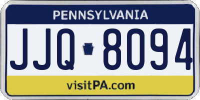 PA license plate JJQ8094