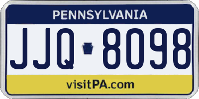 PA license plate JJQ8098