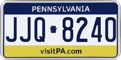 PA license plate JJQ8240