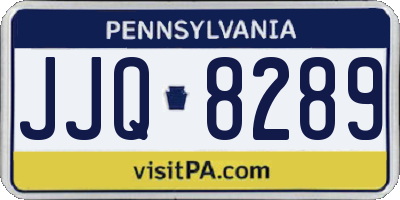 PA license plate JJQ8289
