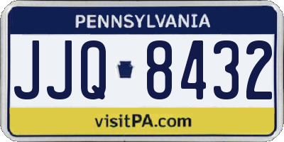 PA license plate JJQ8432