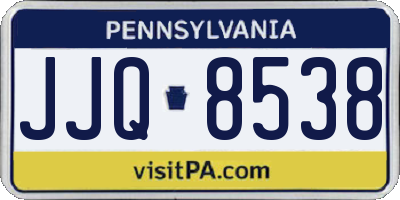 PA license plate JJQ8538