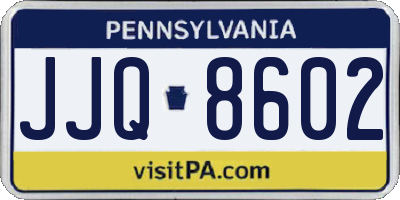 PA license plate JJQ8602