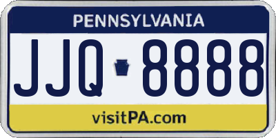 PA license plate JJQ8888