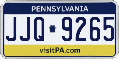 PA license plate JJQ9265