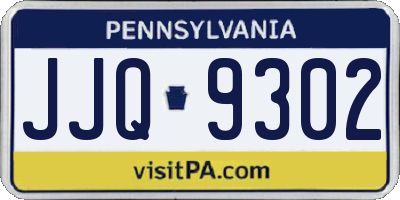 PA license plate JJQ9302