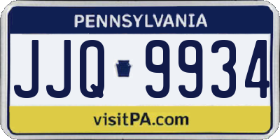 PA license plate JJQ9934
