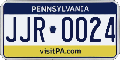 PA license plate JJR0024