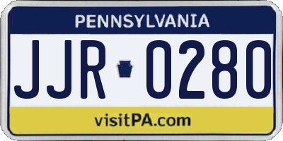 PA license plate JJR0280