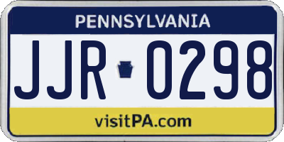 PA license plate JJR0298