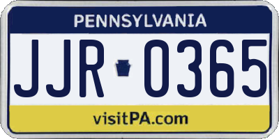PA license plate JJR0365