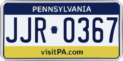 PA license plate JJR0367