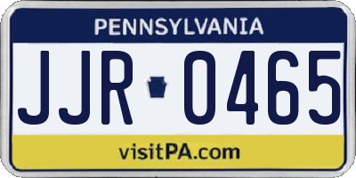 PA license plate JJR0465