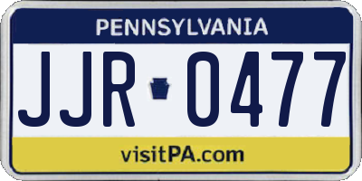 PA license plate JJR0477