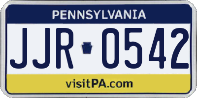 PA license plate JJR0542
