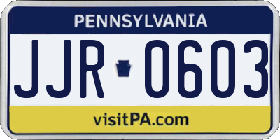 PA license plate JJR0603