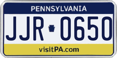 PA license plate JJR0650
