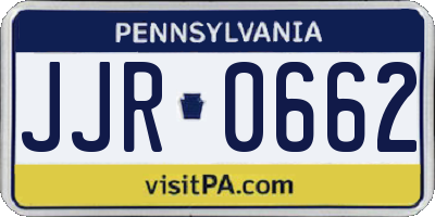 PA license plate JJR0662