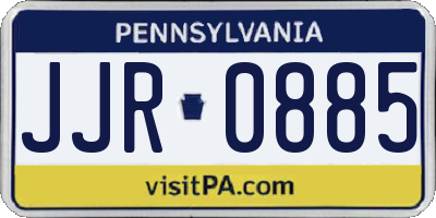 PA license plate JJR0885