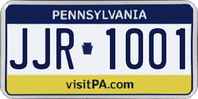 PA license plate JJR1001