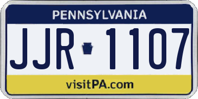 PA license plate JJR1107