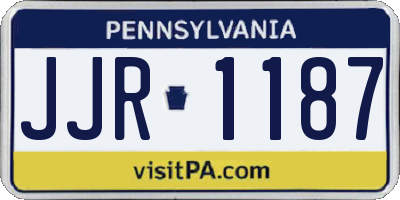 PA license plate JJR1187