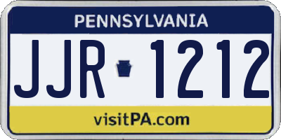 PA license plate JJR1212