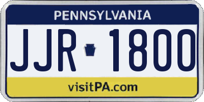 PA license plate JJR1800