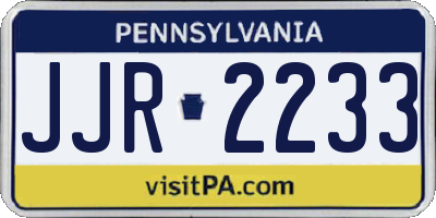 PA license plate JJR2233