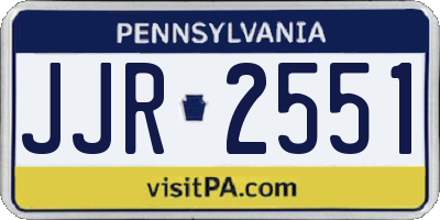 PA license plate JJR2551