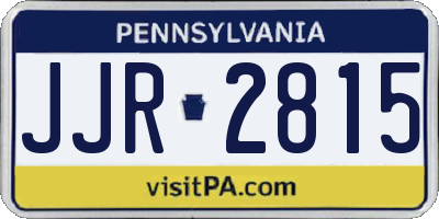 PA license plate JJR2815