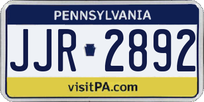 PA license plate JJR2892