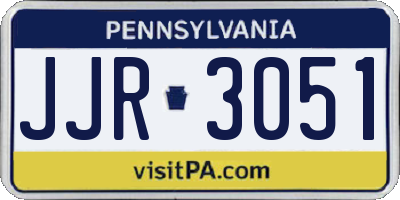 PA license plate JJR3051