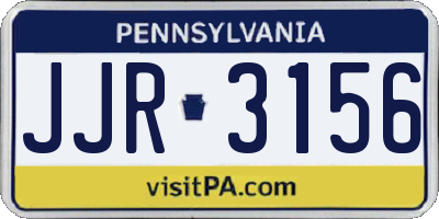 PA license plate JJR3156
