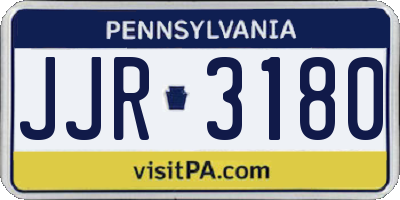 PA license plate JJR3180