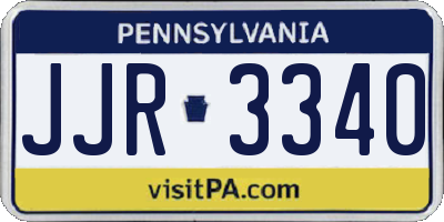PA license plate JJR3340