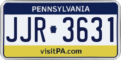 PA license plate JJR3631