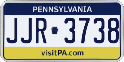 PA license plate JJR3738