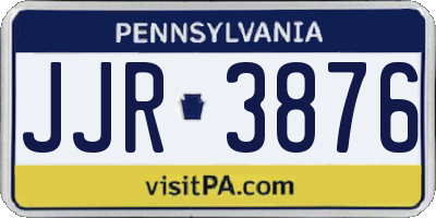 PA license plate JJR3876