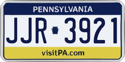 PA license plate JJR3921