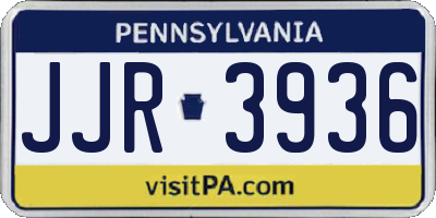 PA license plate JJR3936