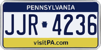 PA license plate JJR4236