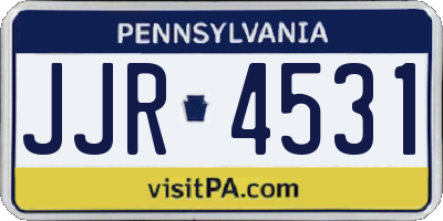 PA license plate JJR4531