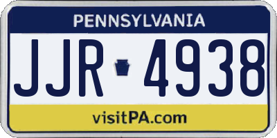 PA license plate JJR4938